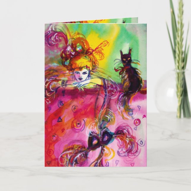 CARTÃO SENHORA COM GATO PRETO (Frente)