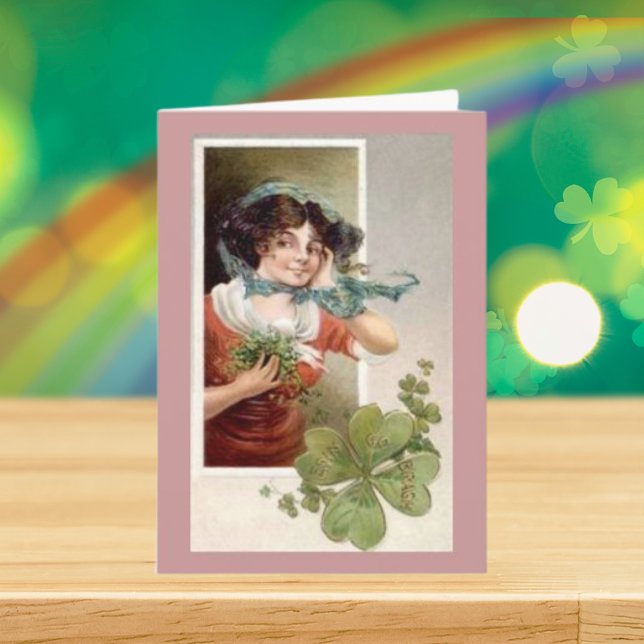 Cartão Senhora com Shamrocks (Lady with Shamrocks Card)