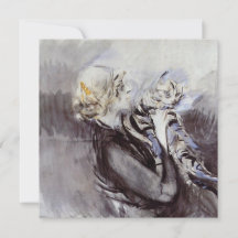 Senhora com um gato de Cinza (por Giovanni Boldini