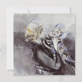 Cartão Senhora com um gato de Cinza (por Giovanni Boldini