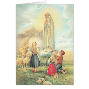 Cartão Senhora da igreja dos carneiros das crianças de