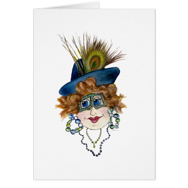 Cartão Senhora Engraçada com conselhos sobre mãe e filha (Frente)