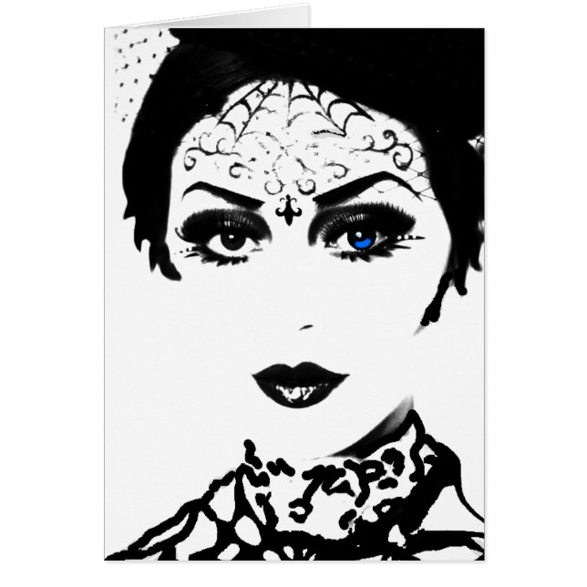Cartão Senhora gótico misteriosa (Frente)