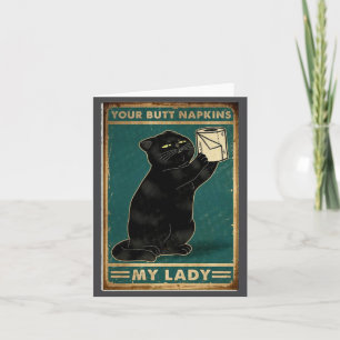 Cartão senhora guardanapos bunda gato Roupa