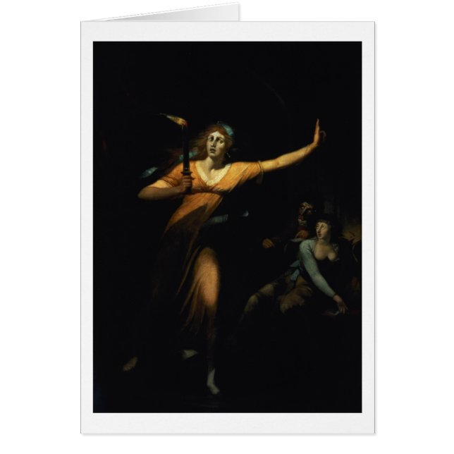 Cartão Senhora Macbeth Sleepwalking, 1783 (óleo em (Frente)