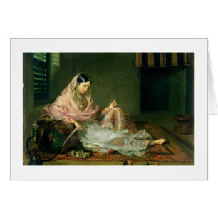 Cartão Senhora muçulmana Reclining, 1789 (óleo em canva