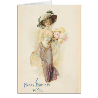 Cartão Senhora no bege e Brown