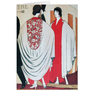 Cartão SENHORA NO ESPELHO Beleza Art Déco Moda