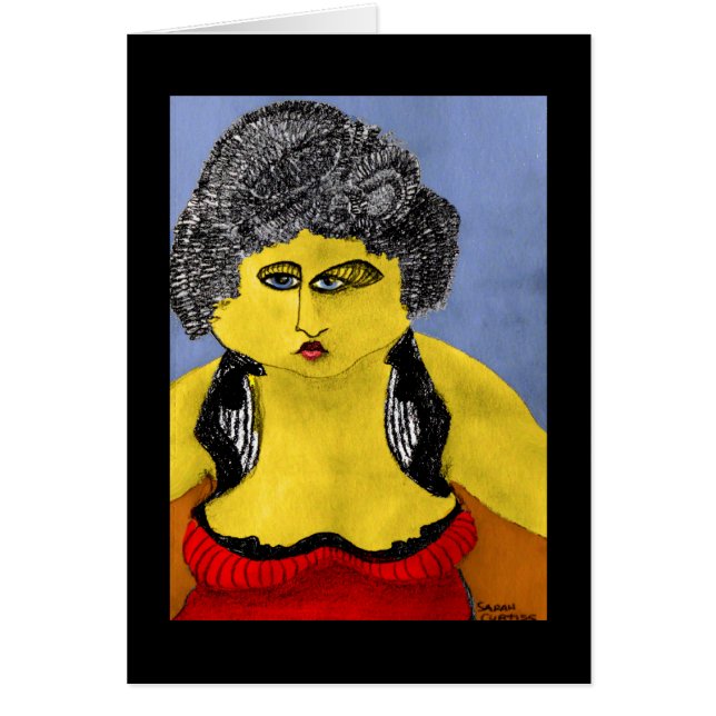 Cartão Senhora no vermelho (Frente)