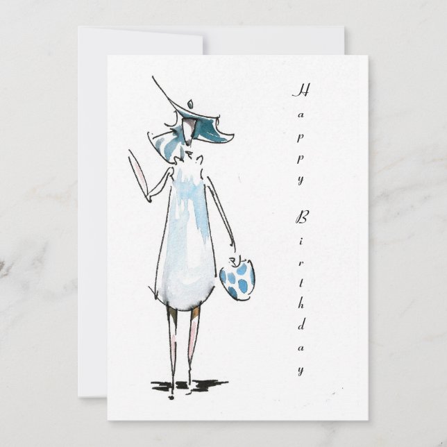 Cartão Senhora para almoçar Parabéns (Frente)