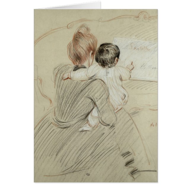 Cartão Senhora Paul Helleu e sua filha Paulette (Frente)