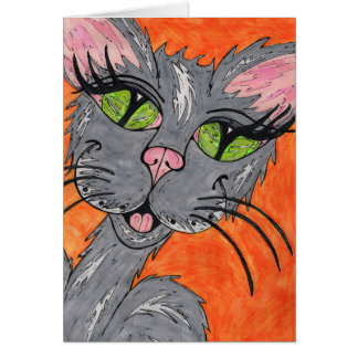 Cartão Senhora pequena Gato