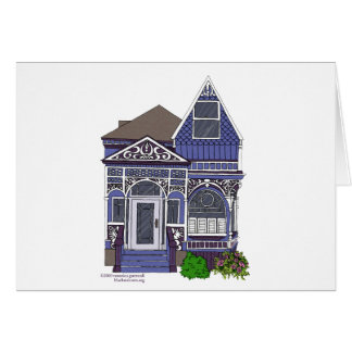 Cartão Senhora pintada Victorian - azul