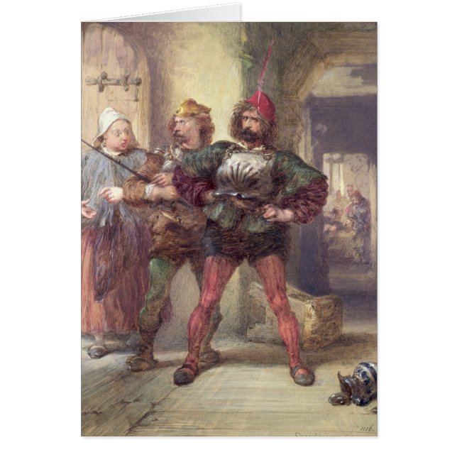 Cartão Senhora rapidamente, Nym e Bardolph (Frente)