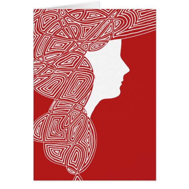 Cartão Senhora vermelha (Frente)