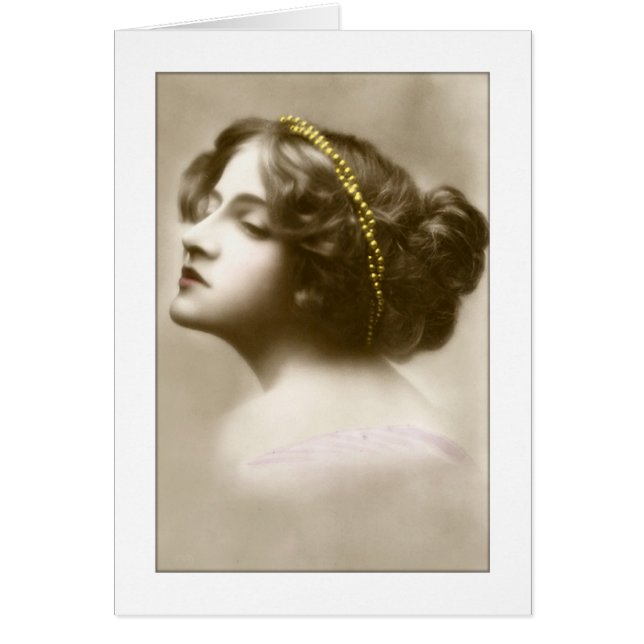 Cartão senhora vitoriana cameo pose (Frente)