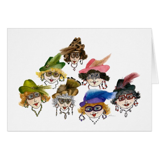 Cartão Senhoras em décadas de dieta humorística (Frente horizontal)