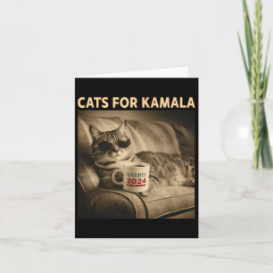 Cartão Senhoras Para Kamala Funny Cat 2024 Presidente Kam