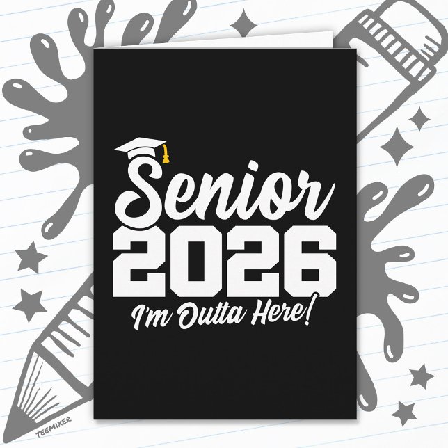 Cartão Senior 2026 Funny Graduation Quote Typography (Criador carregado)