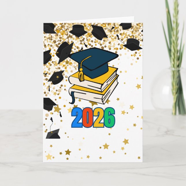 Cartão Senior 2026 Graduation Graphic - Educational  (Frente)