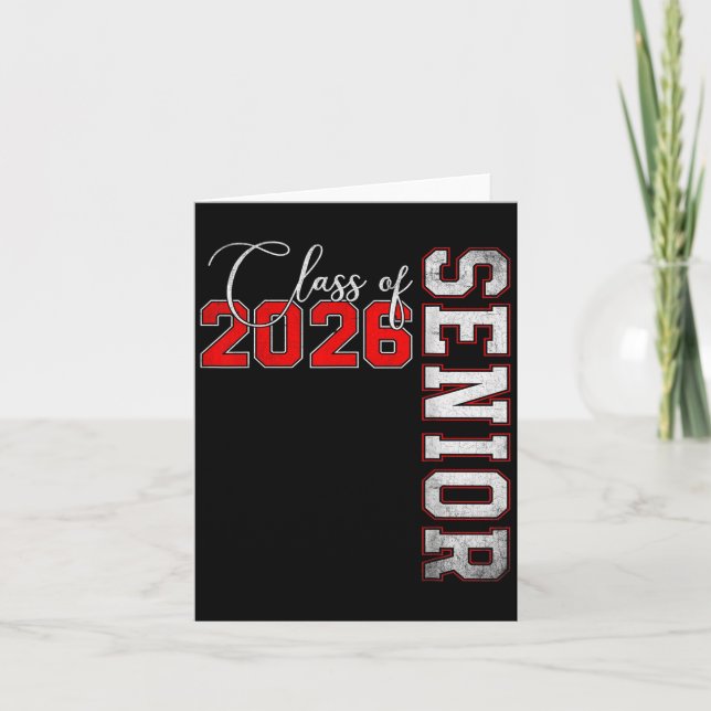 Cartão Senior 2026 Graduation My Last First Day Of Cl Of  (Frente)