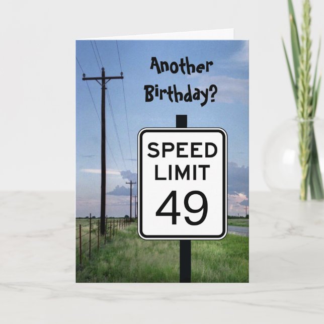 Cartão Seniors Card - Another Birthday? speed limit sign (Frente)