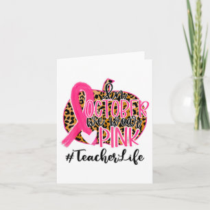 Cartão Sensibilização do Cancer de Mama de Professores Em