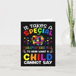 Cartão Sensibilização Especial do Autismo Paraprofissiona