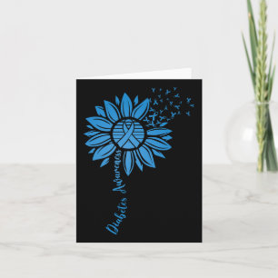 Cartão Sensibilização para a diabetes Mês Sunflower Blue