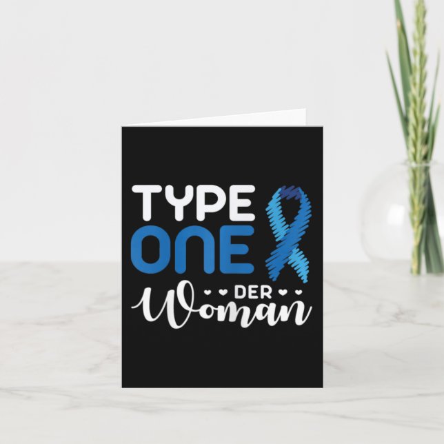 Cartão Sensibilização para a diabetes Tipo 1 - T1D 2 diab (Frente)