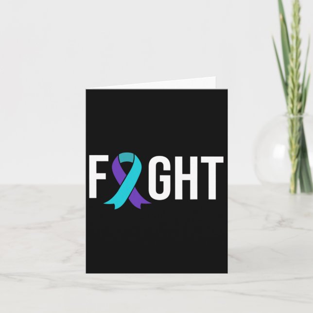 Cartão Sensibilização para a prevenção do suicídio Fita d (Frente)