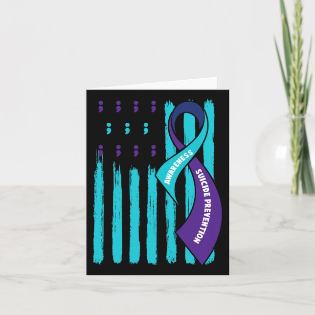 Cartão Sensibilização Para A Prevenção Do Suicídio Roxo E (Frente)