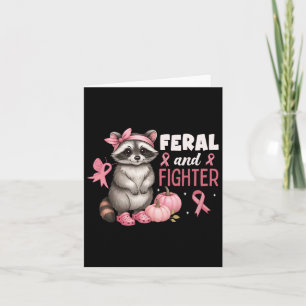 Cartão Sensibilização Para O Cancer Funny Raccoon Feral E