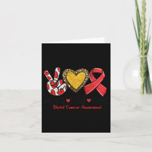 Cartão Sensibilização para o Cancer Sanguíneo Paz Amor Cu