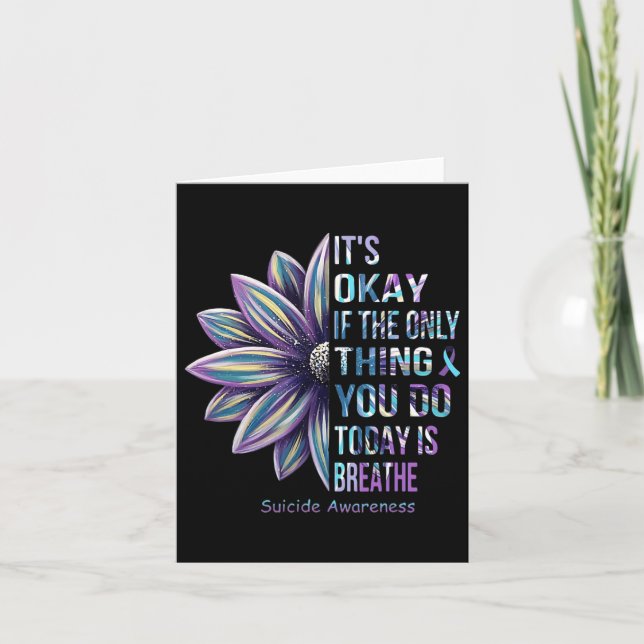 Cartão Sensibilização para o Suicídio Tudo bem se o único (Frente)