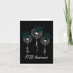 Cartão Sensibilização Ptsd Fé Esperança Ama Dandelion