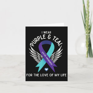 Cartão Sensibilização Suicida Eu Visto Teal E Roxo Pelo A