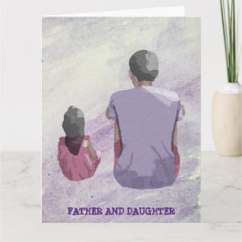 CARTÃO SENTADO DE PAIS E FILHAS