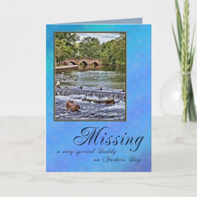 Cartão Sente falta de Pai no Dia de os pais (Frente)