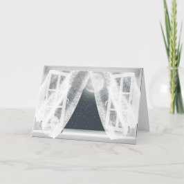 Cartão Sente falta do Urso de Teddy na Janela