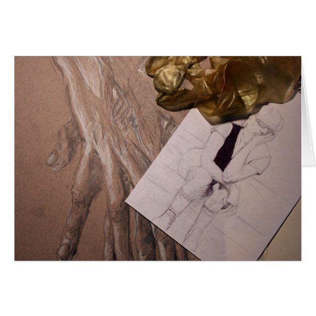 Cartão Sente-se como Desenhos estranhos e objeto não iden (Frente Horizontal)