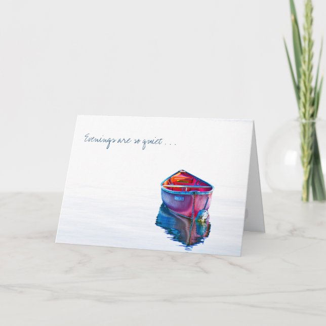 Cartão Sente-se Silencioso, Onda Vermelha, em Água Estáti (Frente)