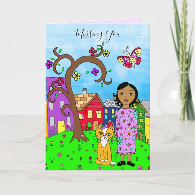 Cartão Sentido Sua Falta, Senhora Impressionante e Amizad (Frente)