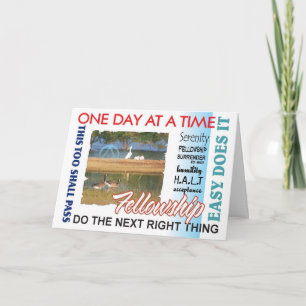 Cartão Sentigans de recuperação de 12 passos