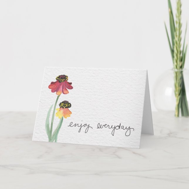Cartão Sentiment greeting card with enjoy everyday (Frente)