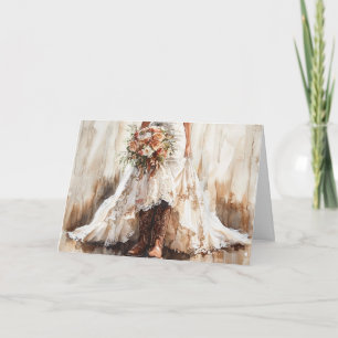 Cartão Sentimento de Casamento de Boots and Blooms para N