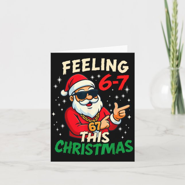 Cartão Sentimento Engraçado 67 Neste Natal Seis Sete Meme (Frente)