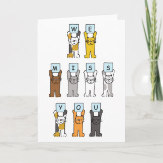 Cartão Sentimos Sua Falta De Gatos De Cartoons