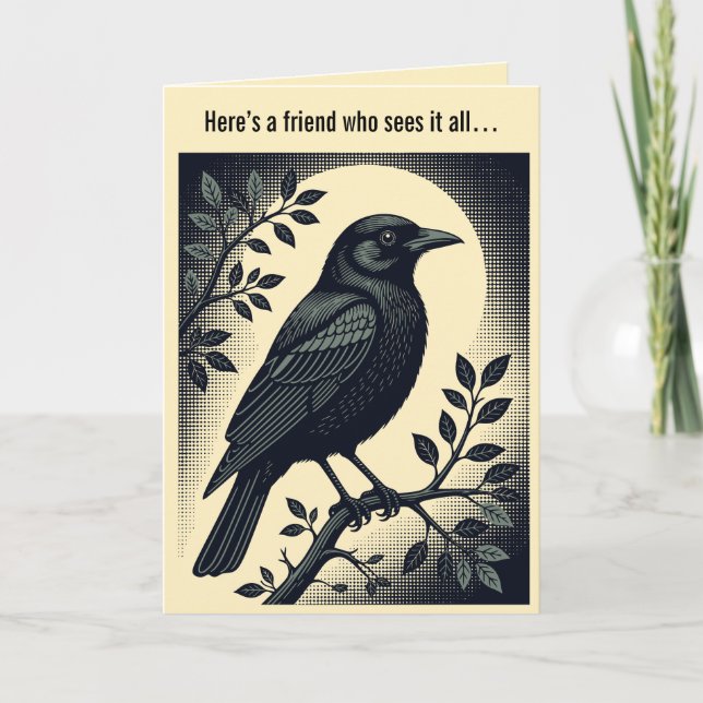 Cartão Sentinela da Solidão O Corvo (Frente)