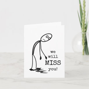 Cartão Sentiremos Sua Falta, Adeus, Boa Sorte, Colega